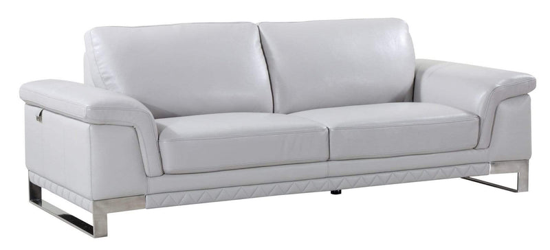 Sofas Sofa Set - 32" Lovely Light Grey Leather Sofa HomeRoots