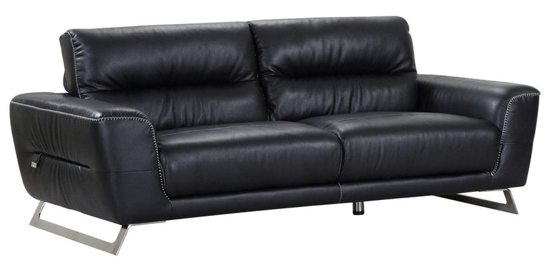 Sofas Sofa Set - 34" Lovely Black Leather Sofa HomeRoots