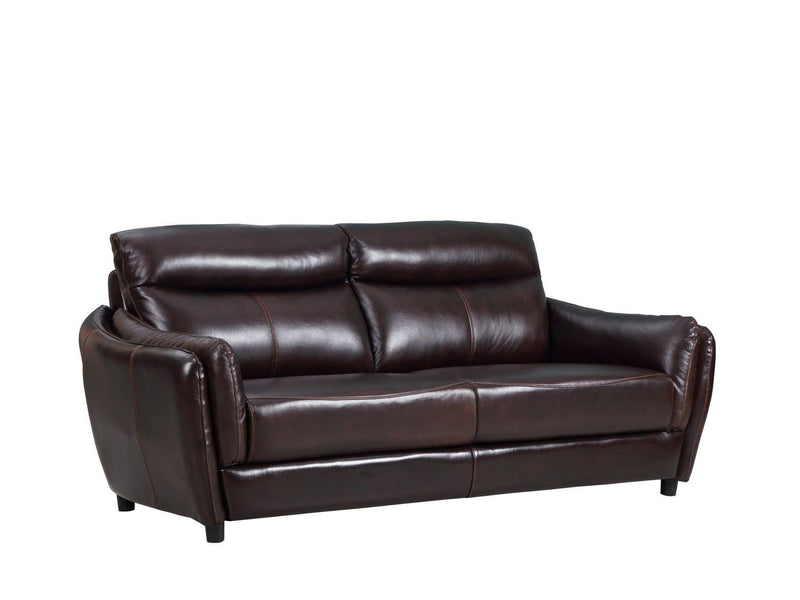 Sofas Sofa Set - 35" Tasteful Brown Leather Sofa HomeRoots