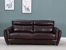 Sofas Sofa Set - 35" Tasteful Brown Leather Sofa HomeRoots