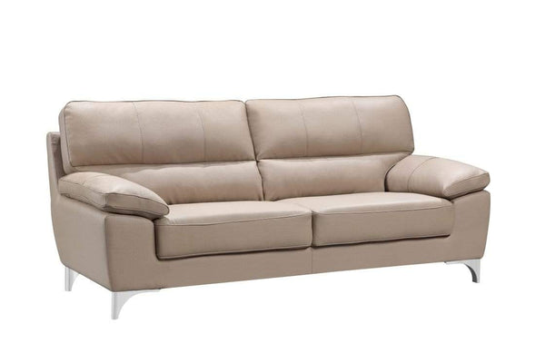 Sofas Sofa Set - 37" Classy Beige Leather Sofa HomeRoots