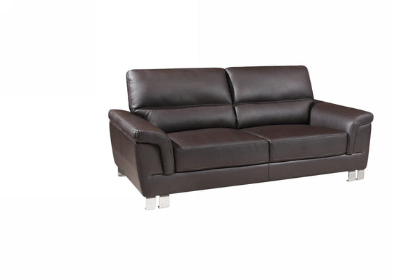 Sofas Sofa Set - 37" Modern Brown Leather Sofa HomeRoots