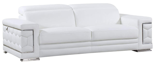 Sofas Sofa Set - 89" Sturdy White Leather Sofa HomeRoots