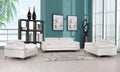 Sofas Sofa Set - 93" White Leather Sofa Set HomeRoots