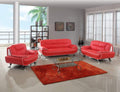 Sofas Sofas - 110" Sleek Red Sofa Set HomeRoots