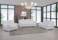 Sofas Sofas - 111" Chic White Leather Sofa Set HomeRoots