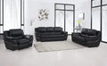 Sofas Sofas - 112" Chic Black Leather Sofa Set HomeRoots