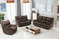 Sofas Sofas - 120" Elegant Dark Brown Fabric Sofa Set HomeRoots