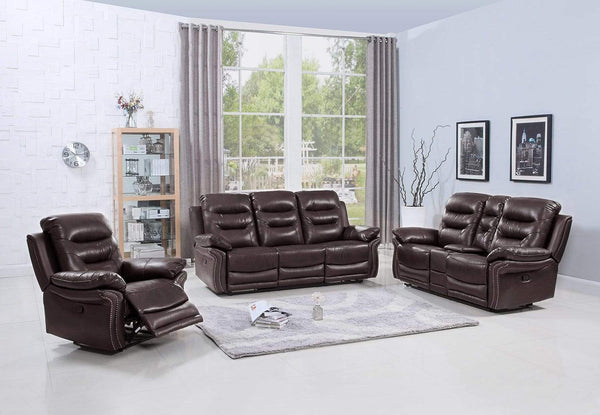 Sofas Sofas - 132" Comfortable Brown Faux Leather Sofa Set with a Console Loveseat HomeRoots