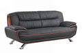 Sofas Sofas - 35" Sleek Black Leather Sofa HomeRoots