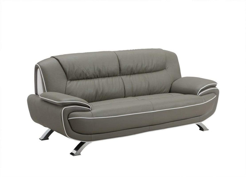 Sofas Sofas - 35" Sleek Grey Leather Sofa HomeRoots