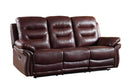 Sofas Sofas - 44" Comfortable Burgundy Leather Sofa HomeRoots