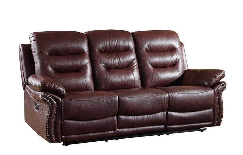 Sofas Sofas - 44" Comfortable Burgundy Leather Sofa HomeRoots