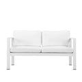 Upholstered Anodized Aluminum Sofa, White