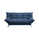 Sofas Velvet Fabric Cushiony Adjustable Sofa In Blue Benzara