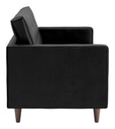 Sofas Velvet Sofa - 70" x 32" x 35.5" Black Velvet, Alder Wood, Foam, Fabric & Fiber, Sofa HomeRoots