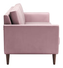 Sofas Velvet Sofa - 85" x 35" x 37" Pink Velvet, Alder Wood, Foam, Fabric & Fiber, Sofa HomeRoots