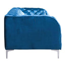 Sofas Velvet Sofa - 85" X 36.5" X 28" Blue Velvet Sofa HomeRoots