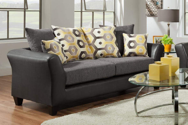 Sofas Velvet Sofa - 89" X 36" X 37" Dempsey Graphite 100% Polyurethane/100% Polyester Velvet Sofa HomeRoots