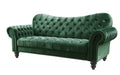 Sofas Velvet Sofa - 91" X 37" X 39" Green Velvet Sofa HomeRoots