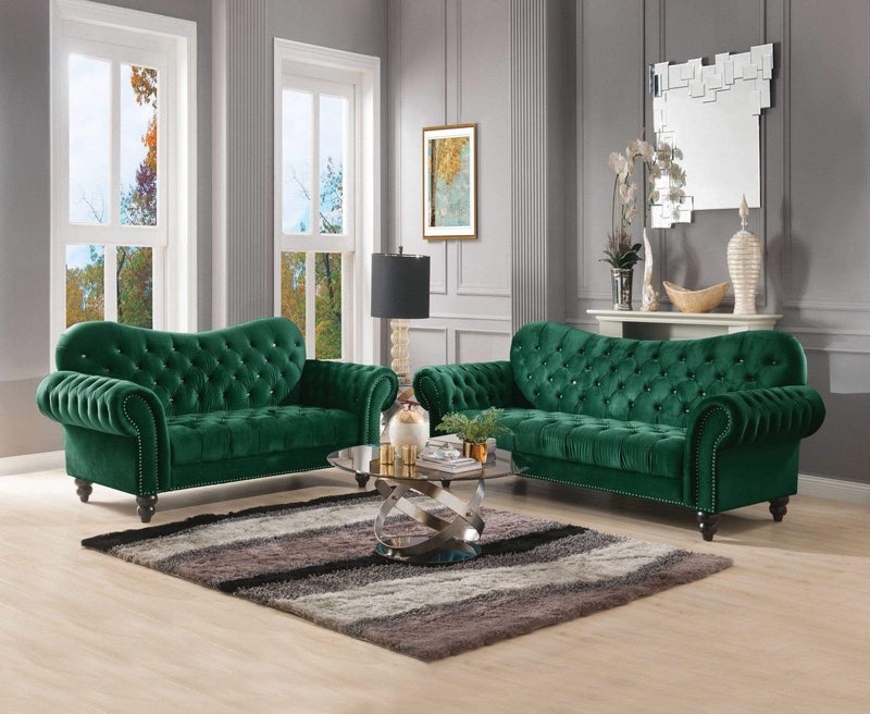 Sofas Velvet Sofa - 91" X 37" X 39" Green Velvet Sofa HomeRoots