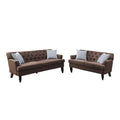 Sofas Velveteen 2 Pieces Sofa Set In Dark Brown Benzara