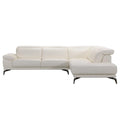 Sofas Wooden Sofa - 29" White Leather and Wood Sectional Sofa HomeRoots