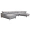 Sofas Wooden Sofa - 30" Grey Fabric and Iron Sectional Sofa with a Wood Frame HomeRoots