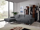 Sofas Wooden Sofa - 33" Dark Grey Fabric, Foam, Wood, and Steel Sectional Sofa HomeRoots