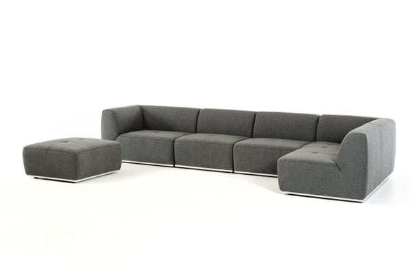 Sofas Wooden Sofa - 34" Grey Fabric, Foam, and Wood Sectional Sofa HomeRoots