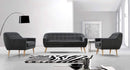 Sofas Wooden Sofa - 34" Grey Fabric, Foam, and Wood Sofa Set HomeRoots