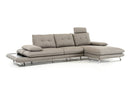 Sofas Wooden Sofa - 34" Grey Fabric, Foam, Wood, and Steel Sectional Sofa HomeRoots