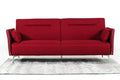 Sofas Wooden Sofa - 35" Red Fabric, Foam, Steel, and Wood Single Sofa HomeRoots