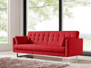 Sofas Wooden Sofa - 35" Red Fabric, Foam, Wood, and Steel Sofa Bed HomeRoots