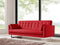 Sofas Wooden Sofa - 35" Red Fabric, Foam, Wood, and Steel Sofa Bed HomeRoots