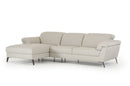 Sofas Wooden Sofa - 37" Light Grey Eco-Leather, Foam, Steel, and Wood Sectional Sofa HomeRoots