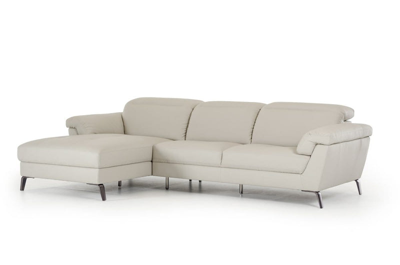 Sofas Wooden Sofa - 37" Light Grey Eco-Leather, Foam, Steel, and Wood Sectional Sofa HomeRoots