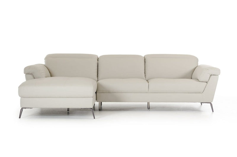 Sofas Wooden Sofa - 37" Light Grey Eco-Leather, Foam, Steel, and Wood Sectional Sofa HomeRoots