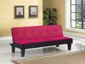 Sofas Wooden Sofa - 66" X 29" X 28" Pink Flannel Fabric Adjustable Sofa HomeRoots