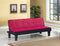 Sofas Wooden Sofa - 66" X 29" X 28" Pink Flannel Fabric Adjustable Sofa HomeRoots