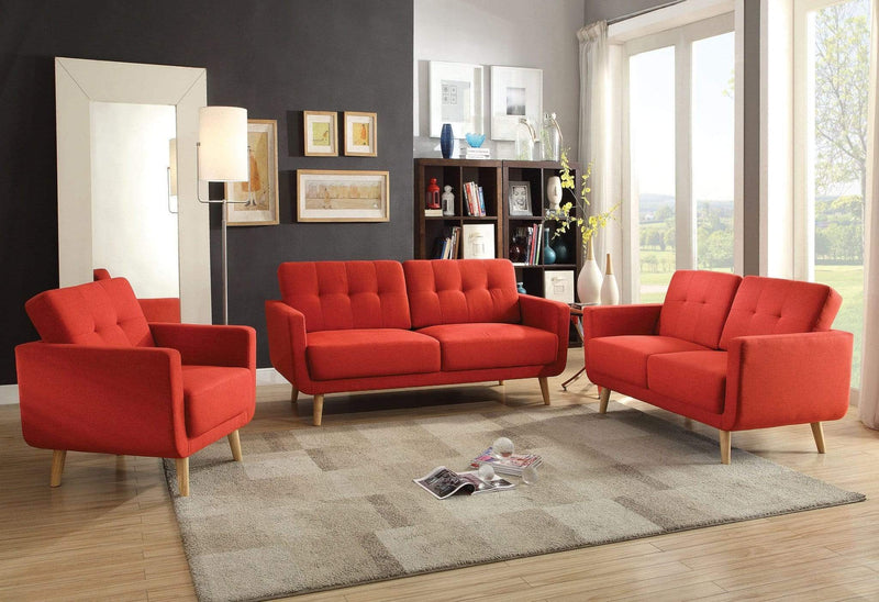 Sofas Wooden Sofa - 74" X 31" X 35" Red Linen Sofa HomeRoots