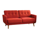 Sofas Wooden Sofa - 74" X 31" X 35" Red Linen Sofa HomeRoots