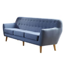 Sofas Wooden Sofa - 78" X 31" X 35" Blue Linen Sofa HomeRoots