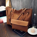 Soft Leather Women Bag Set Luxury Brand 2018 Fashion Designer Female Shoulder Bags Big Casual Bags Set Handbag High Quality