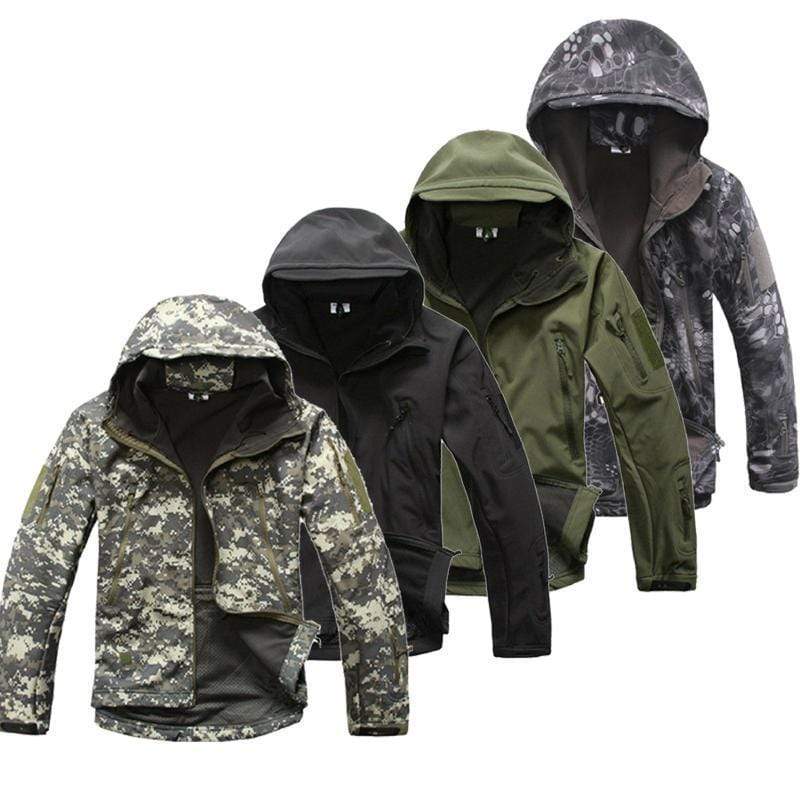 Softshell Military Tactical Jacket For Men / Waterproof Coat / Camouflage Hooded Army AExp