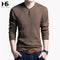 Solid Color Pullover For Men / V-Neck Sweater-Khaki-S-JadeMoghul Inc.