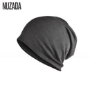 Solid Color Unisex Beanies Cap / Knitted Cotton Double Layer Fabric Cap-Black-JadeMoghul Inc.