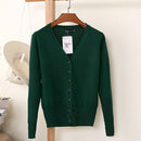 Solid Color Women Knitted Cardigan-Dark green-XXL-JadeMoghul Inc.