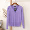 Solid Color Women Knitted Cardigan-Light purple-XXL-JadeMoghul Inc.