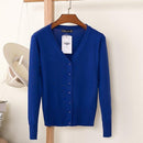 Solid Color Women Knitted Cardigan-Royal blue-XXL-JadeMoghul Inc.